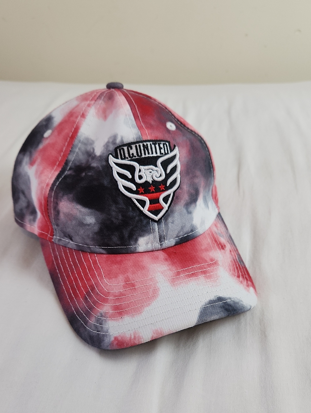 D.C. United Tie-Dye Baseball Cap in Red & Black